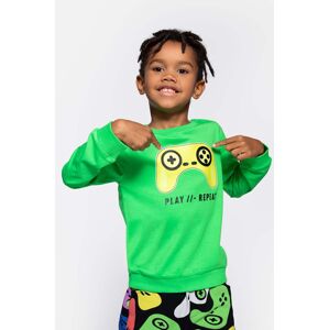 Dětská bavlněná košile s dlouhým rukávem Coccodrillo zelená barva, s potiskem