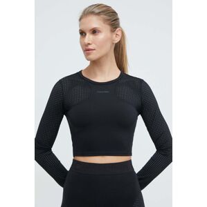 Tréninkové tričko s dlouhým rukávem Calvin Klein Performance černá barva