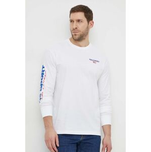 Bavlněné tričko s dlouhým rukávem Polo Ralph Lauren bílá barva, s aplikací