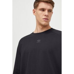 Bavlněné tričko s dlouhým rukávem adidas Originals černá barva, s potiskem, IM9879