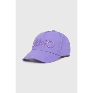 Bavlněná baseballová čepice Liu Jo fialová barva, s aplikací