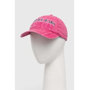 Bavlněná baseballová čepice Versace Jeans Couture růžová barva, s aplikací, 76HAZK37 ZG274