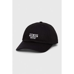 Bavlněná baseballová čepice Gestuz černá barva, s aplikací