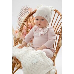 Dětská bavlněná čepice Jamiks AKAB bílá barva, z tenké pleteniny