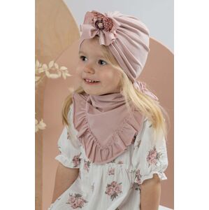 Dětská čepice Jamiks ELINNOR růžová barva, z tenké pleteniny