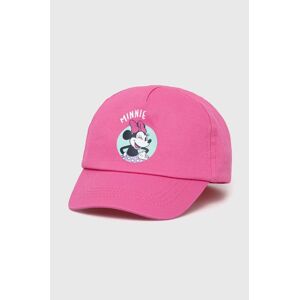 Bavlněná baseballová čepice zippy x Disney růžová barva, s potiskem