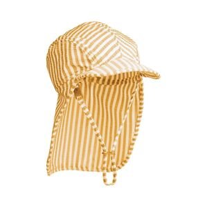 Dětská čepice Liewood Lusio Seersucker Sun Hat žlutá barva, vzorovaná