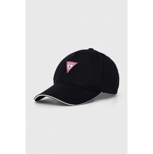 Bavlněná baseballová čepice Guess černá barva, s aplikací, M3YZ22 WBN60