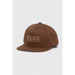 Bavlněná baseballová čepice Vans hnědá barva, s aplikací