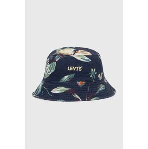 Bavlněná čepice Levi's tmavomodrá barva