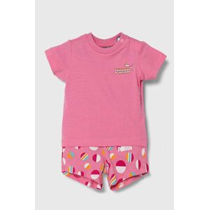Dětská souprava Puma ESS+ SUMMER CAMP Infants Set JS růžová barva