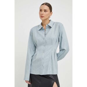 Košile Gestuz dámská, šedá barva, regular, s klasickým límcem