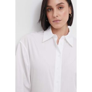 Bavlněná košile Calvin Klein bílá barva, slim, s klasickým límcem