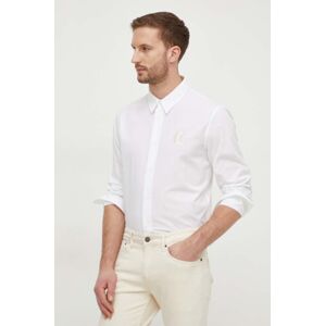 Bavlněná košile Just Cavalli bílá barva, regular, s klasickým límcem, 76OAL2S1 CN500