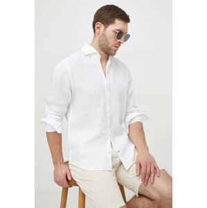 Lněná košile Joop! Pai bílá barva, regular, s italským límcem, 3004138910011210