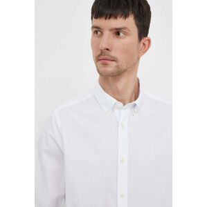 Bavlněná košile Barbour bílá barva, regular, s límečkem button-down