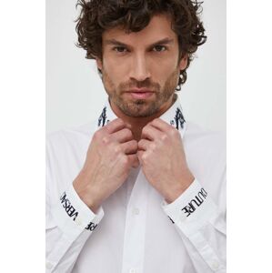Bavlněná košile Versace Jeans Couture bílá barva, regular, s klasickým límcem, 76GAL2SW N0132