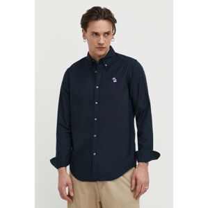 Košile Abercrombie & Fitch pánská, tmavomodrá barva, regular, s límečkem button-down
