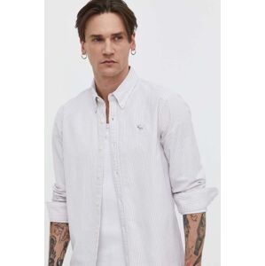 Košile Abercrombie & Fitch pánská, béžová barva, regular, s límečkem button-down
