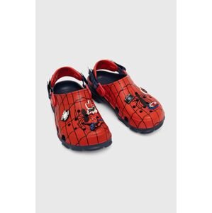 Dětské pantofle Crocs TEAM SPIDERMAN ALLERAIN CLOG červená barva
