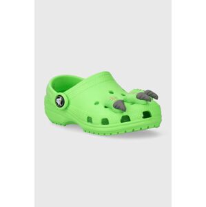 Dětské pantofle Crocs CLASSIC IAM DINOSAUR CLOG zelená barva