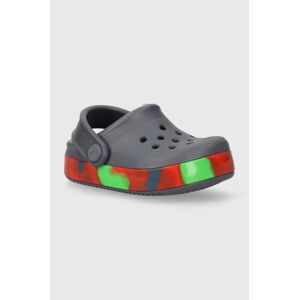 Dětské pantofle Crocs OFF COURT GLOW BAND CLOG šedá barva