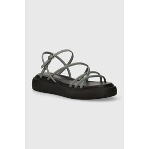 Kožené sandály Vagabond Shoemakers BLENDA dámské, šedá barva, na platformě, 5519-801-30
