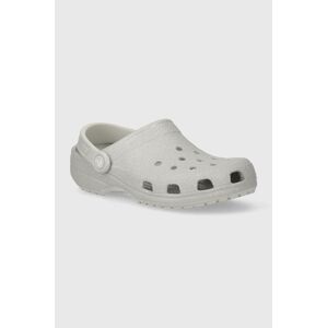 Pantofle Crocs Classic Glitter Clog dámské, stříbrná barva, 205942