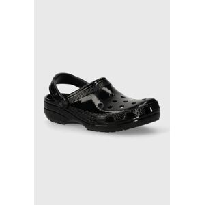 Pantofle Crocs Classic High Shine Clog dámské, černá barva, 209609