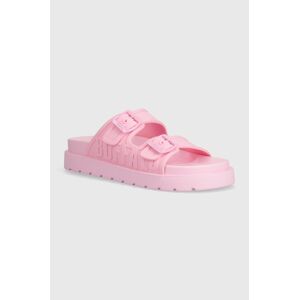 Pantofle Buffalo Eve Sol dámské, růžová barva, na platformě, 1602224.ROS