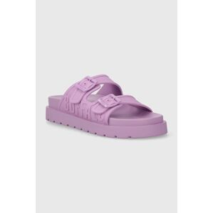 Pantofle Buffalo Eve Sol dámské, fialová barva, na platformě, 1602246.LAV