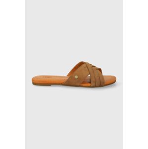 Semišové pantofle UGG Kenleigh Slide dámské, hnědá barva, 1142710