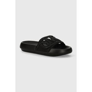 Pantofle MICHAEL Michael Kors Splash Slide dámské, černá barva, 40S4SPFA1D