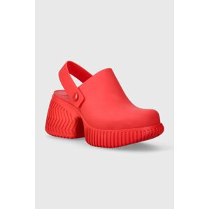 Pantofle Sorel ONA STREETWORKS CLOG HEE dámské, červená barva, na podpatku, 2069871617
