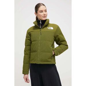 Péřová bunda The North Face dámská, zelená barva, zimní