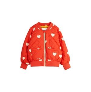 Dětská bomber bunda Mini Rodini Hearts červená barva