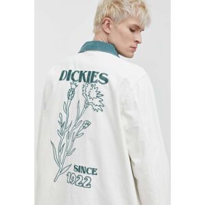 Džínová bunda Dickies HERNDON JACKET pánská, béžová barva, přechodná, DK0A4YQM