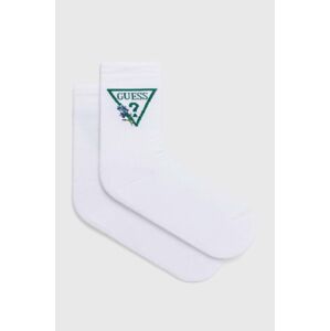 Ponožky Guess FLOWER dámské, bílá barva, V4GZ02 ZZ00I