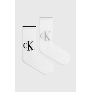 Ponožky Calvin Klein Jeans 2-pack dámské, bílá barva