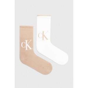 Ponožky Calvin Klein Jeans 2-pack dámské, růžová barva