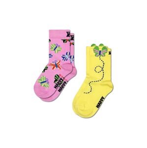 Dětské ponožky Happy Socks Kids Butterfly Socks 2-pack žlutá barva