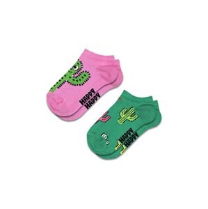 Dětské ponožky Happy Socks Kids Cactus Low Socks 2-pack fialová barva