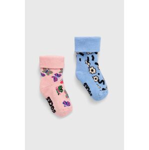 Dětské ponožky Happy Socks Kids Butterfly Baby Terry Socks 2-pack růžová barva