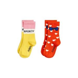 Dětské ponožky Mini Rodini 2-pack oranžová barva