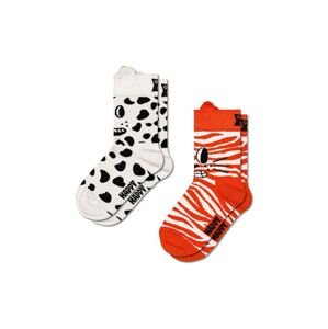 Dětské ponožky Happy Socks Kids Cat & Dog Socks 2-pack bílá barva