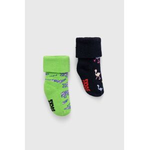 Dětské ponožky Happy Socks Kids Animals Baby Terry Socks 2-pack černá barva