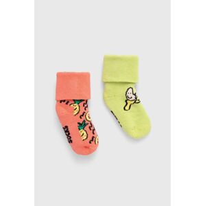 Dětské ponožky Happy Socks Kids Fruits Baby Terry Socks 2-pack žlutá barva