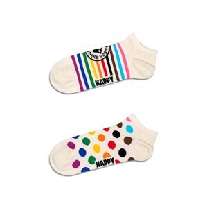 Ponožky Happy Socks Pride Low Socks 2-pack bílá barva