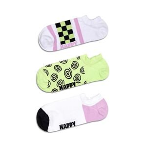 Ponožky Happy Socks Checked Stripe No Show Socks 3-pack