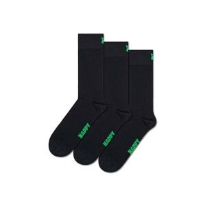 Ponožky Happy Socks Solid Socks 3-pack černá barva